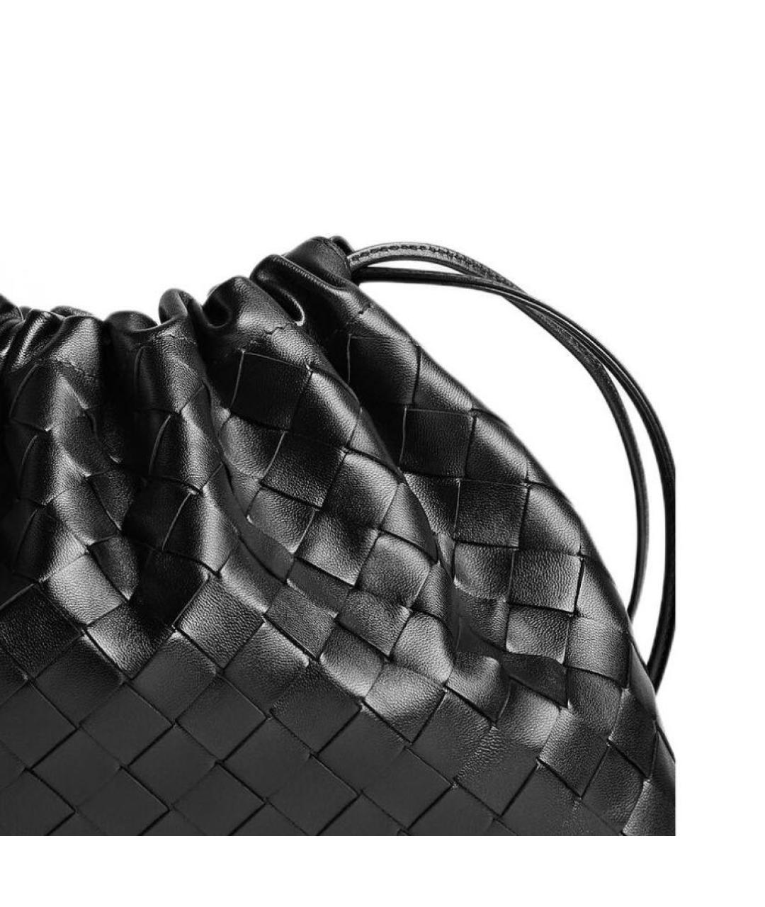 BOTTEGA VENETA Черная кожаная сумка с короткими ручками, фото 5