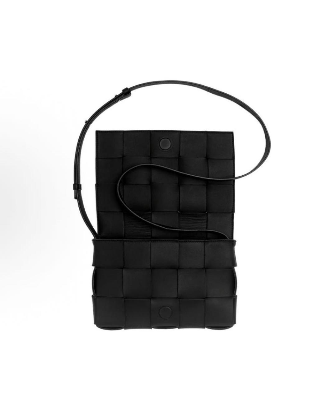 BOTTEGA VENETA Черная кожаная сумка на плечо, фото 3