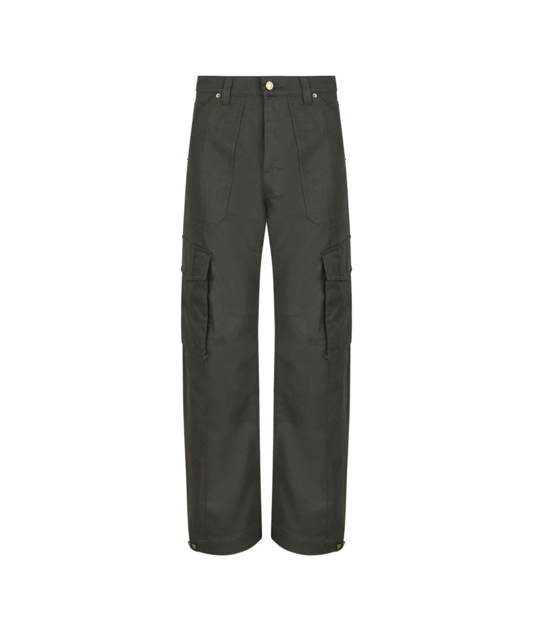 GOLDEN GOOSE DELUXE BRAND Зеленые хлопковые повседневные брюки, фото 1