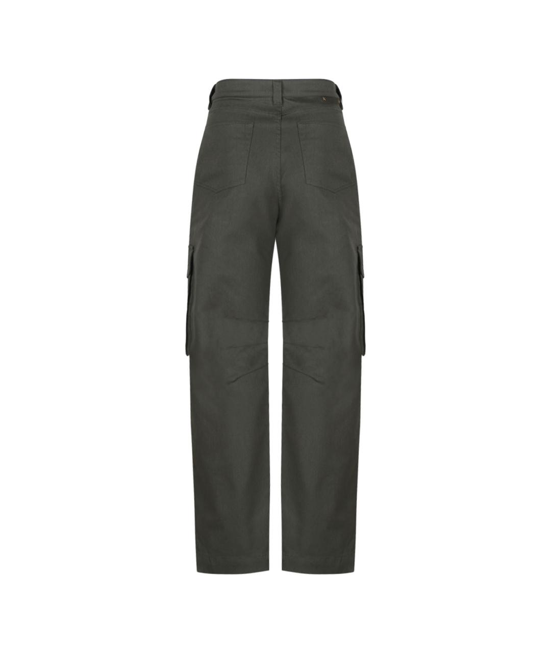 GOLDEN GOOSE DELUXE BRAND Зеленые хлопковые повседневные брюки, фото 2