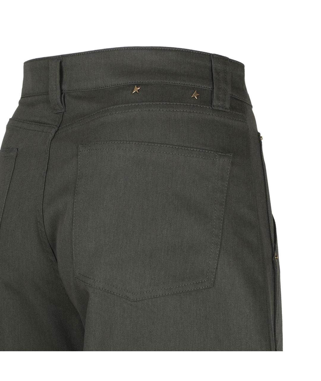 GOLDEN GOOSE DELUXE BRAND Зеленые хлопковые повседневные брюки, фото 4