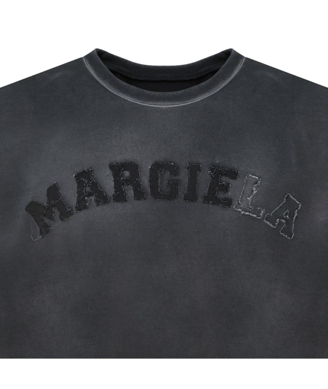 MAISON MARGIELA Антрацитовая хлопковая футболка, фото 3