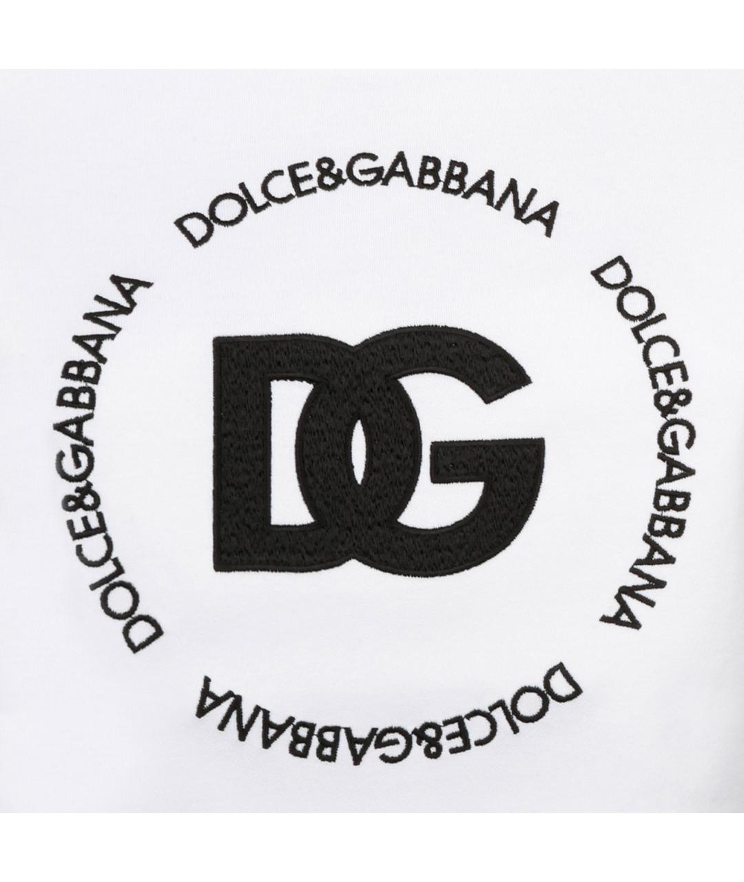 DOLCE&GABBANA Белая хлопковая футболка, фото 4