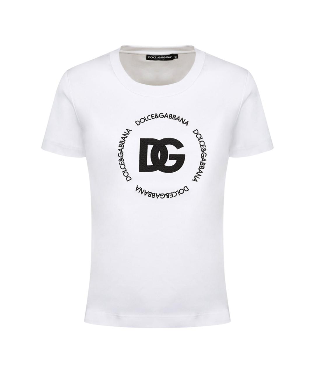 DOLCE&GABBANA Белая хлопковая футболка, фото 1