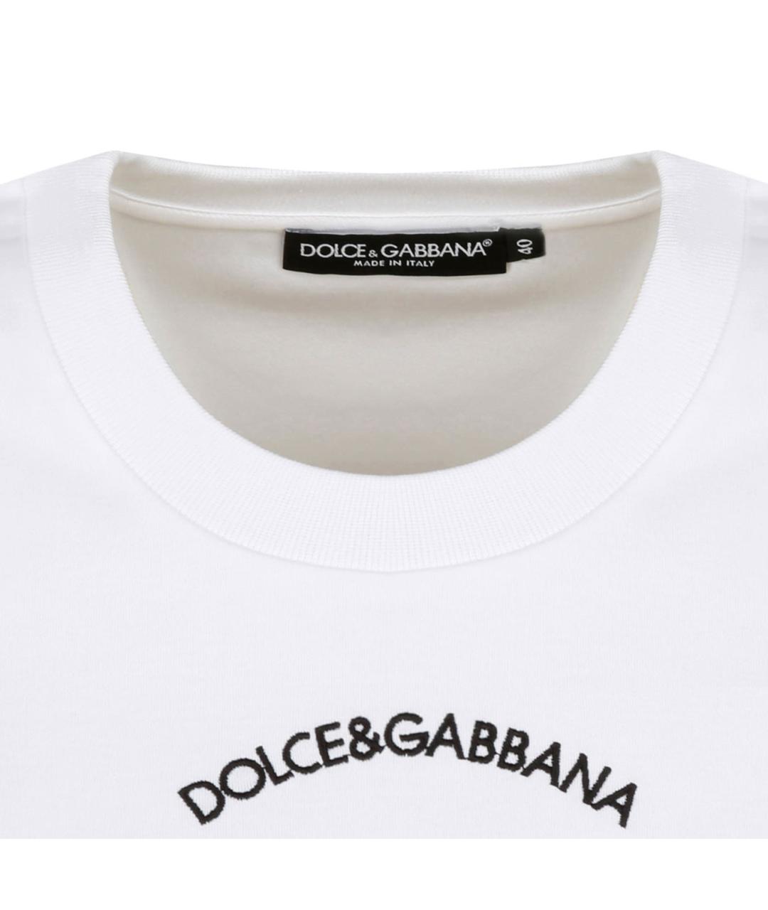 DOLCE&GABBANA Белая хлопковая футболка, фото 3