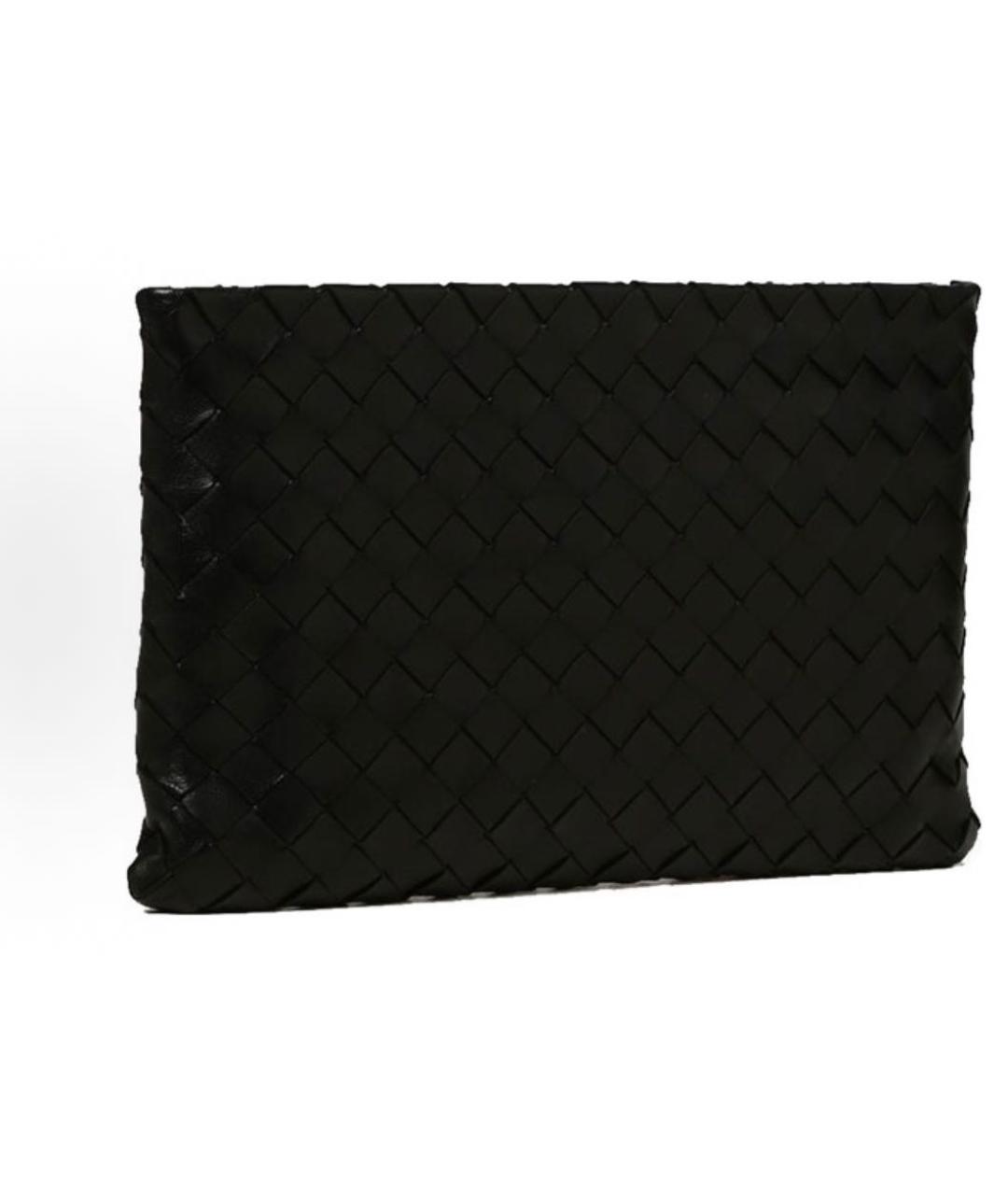 BOTTEGA VENETA Черная кожаная папка для документов, фото 3