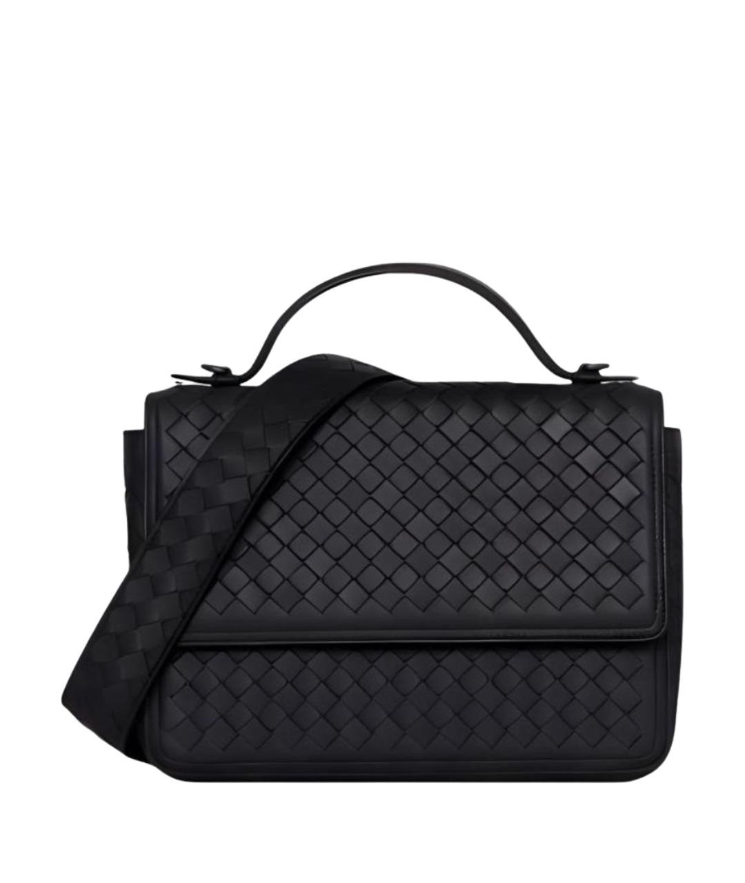 BOTTEGA VENETA Черный кожаный портфель, фото 1