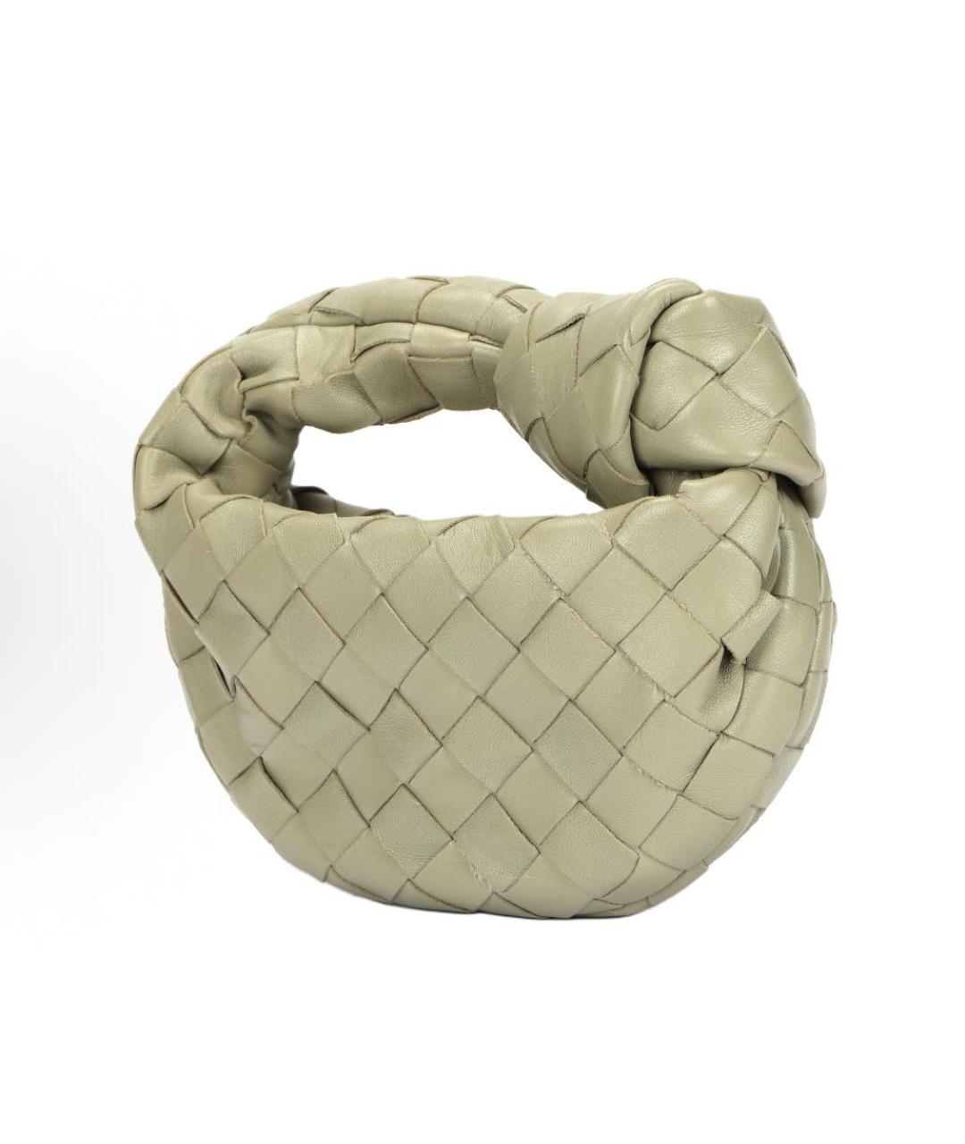 BOTTEGA VENETA Хаки кожаная сумка с короткими ручками, фото 2