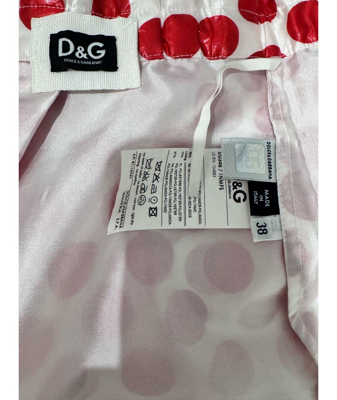 DOLCE&GABBANA Красная синтетическая юбка мини, фото 3