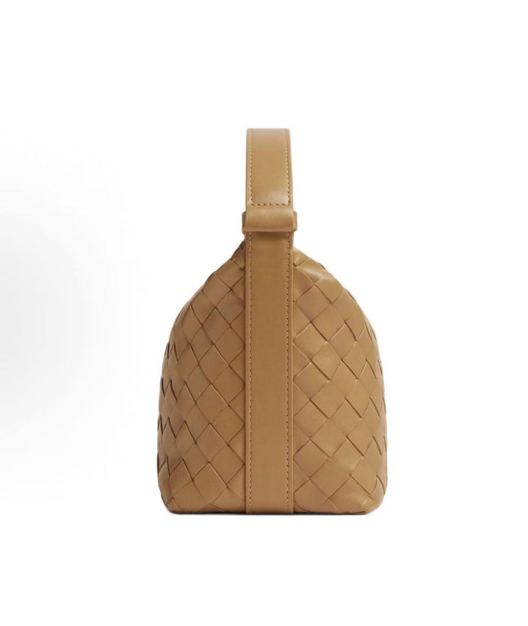 BOTTEGA VENETA Бежевая кожаная сумка с короткими ручками, фото 2