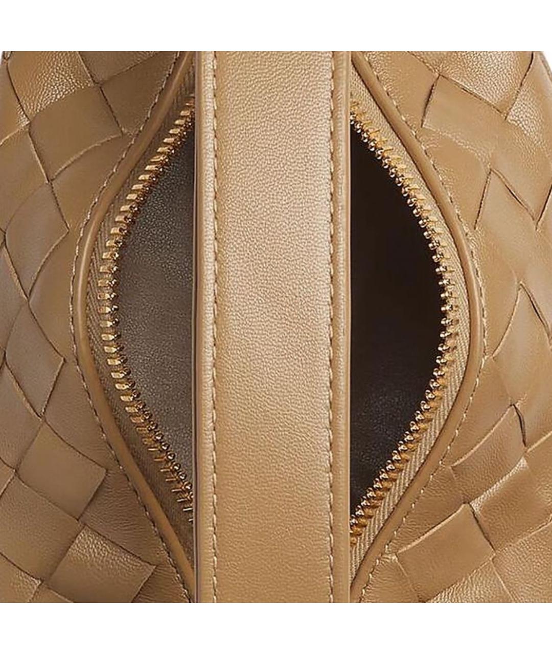 BOTTEGA VENETA Бежевая кожаная сумка с короткими ручками, фото 5