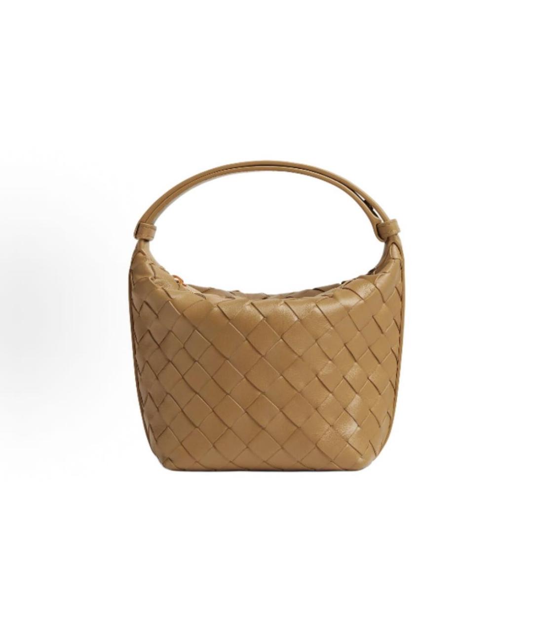 BOTTEGA VENETA Бежевая кожаная сумка с короткими ручками, фото 6