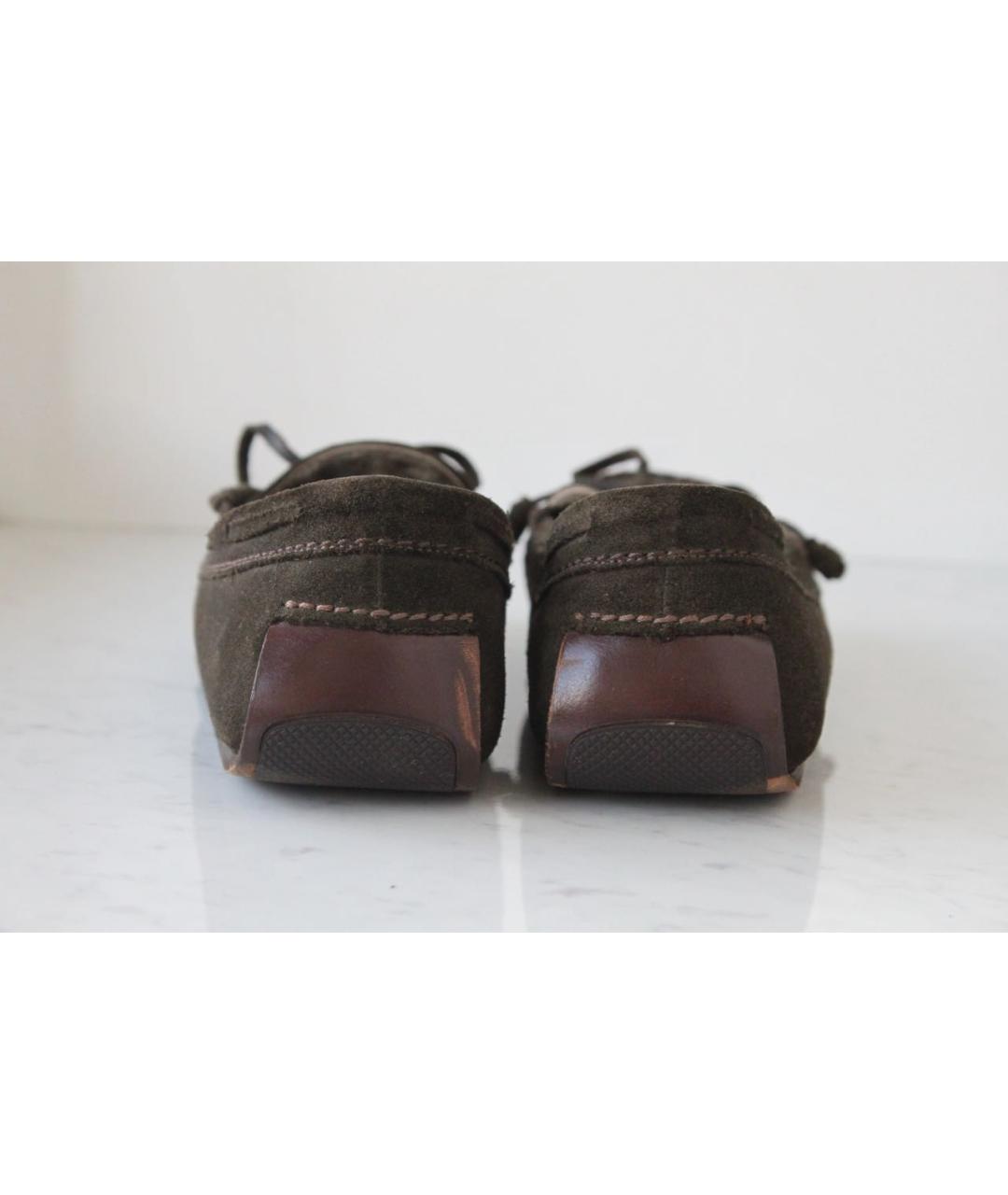 BOTTEGA VENETA Хаки замшевые мокасины, фото 4