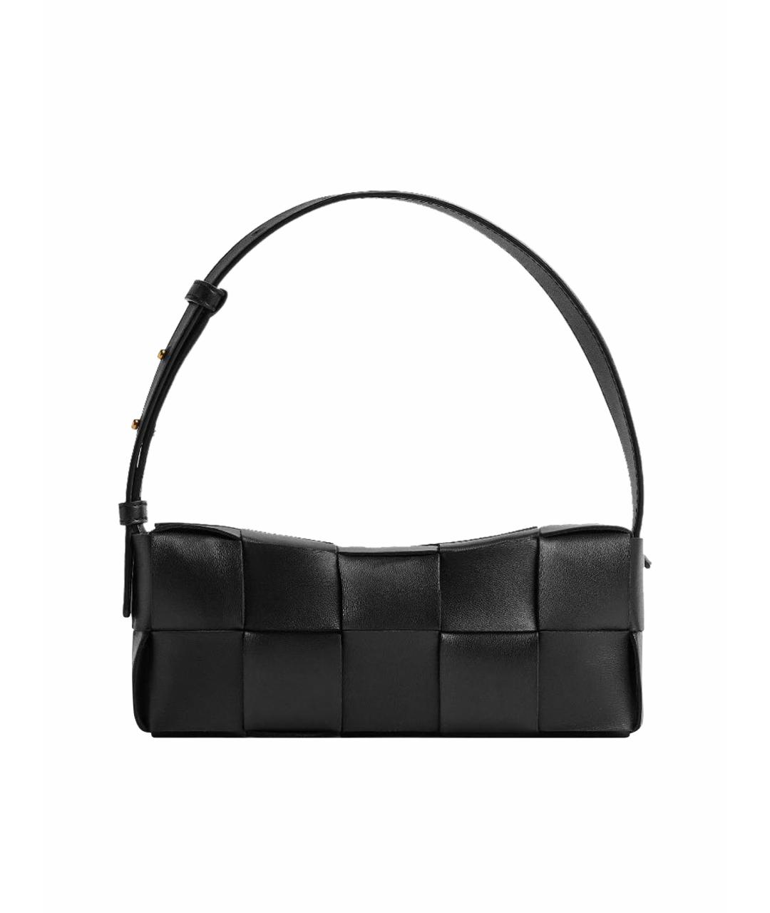 BOTTEGA VENETA Черная кожаная сумка с короткими ручками, фото 1