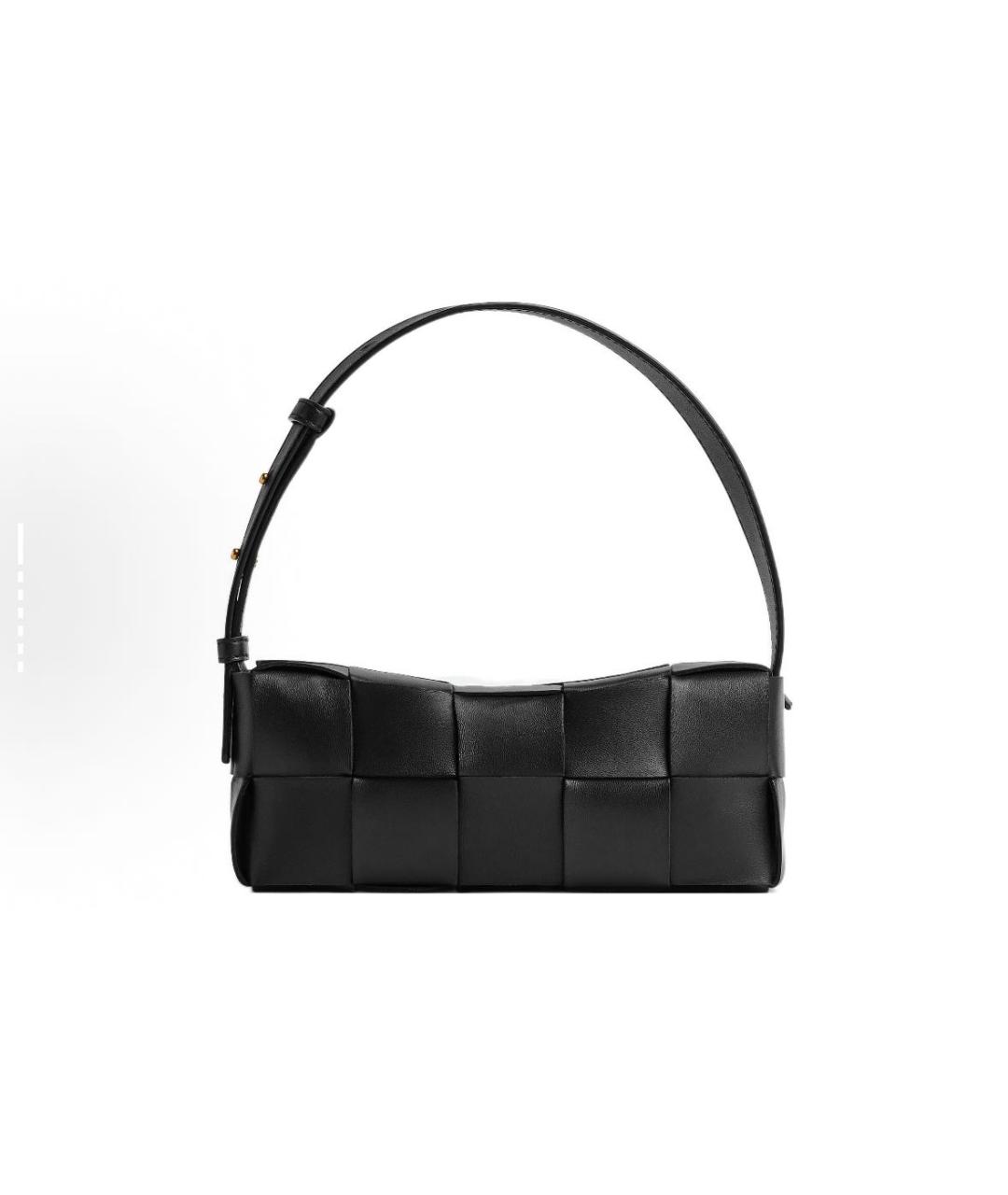 BOTTEGA VENETA Черная кожаная сумка с короткими ручками, фото 6