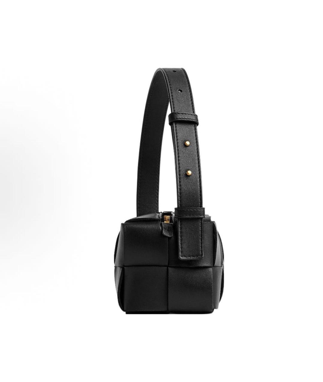 BOTTEGA VENETA Черная кожаная сумка с короткими ручками, фото 2