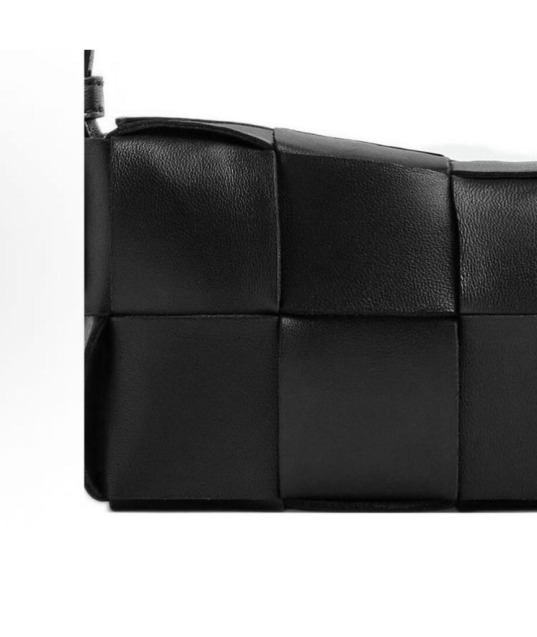 BOTTEGA VENETA Черная кожаная сумка с короткими ручками, фото 4