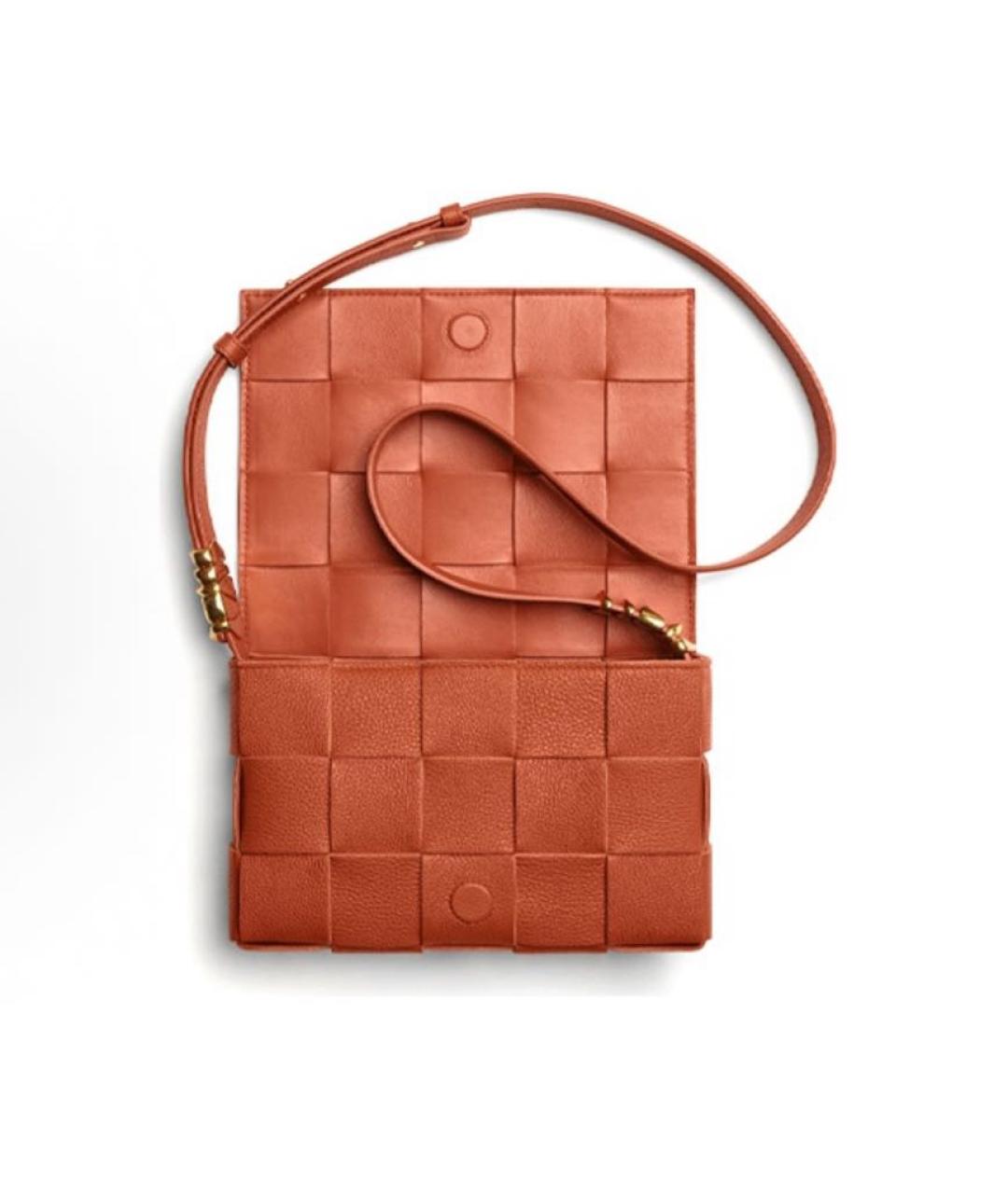 BOTTEGA VENETA Оранжевая кожаная сумка через плечо, фото 4
