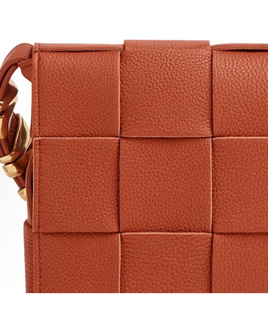BOTTEGA VENETA Оранжевая кожаная сумка через плечо, фото 5