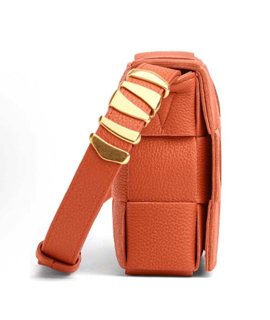 BOTTEGA VENETA Оранжевая кожаная сумка через плечо, фото 2