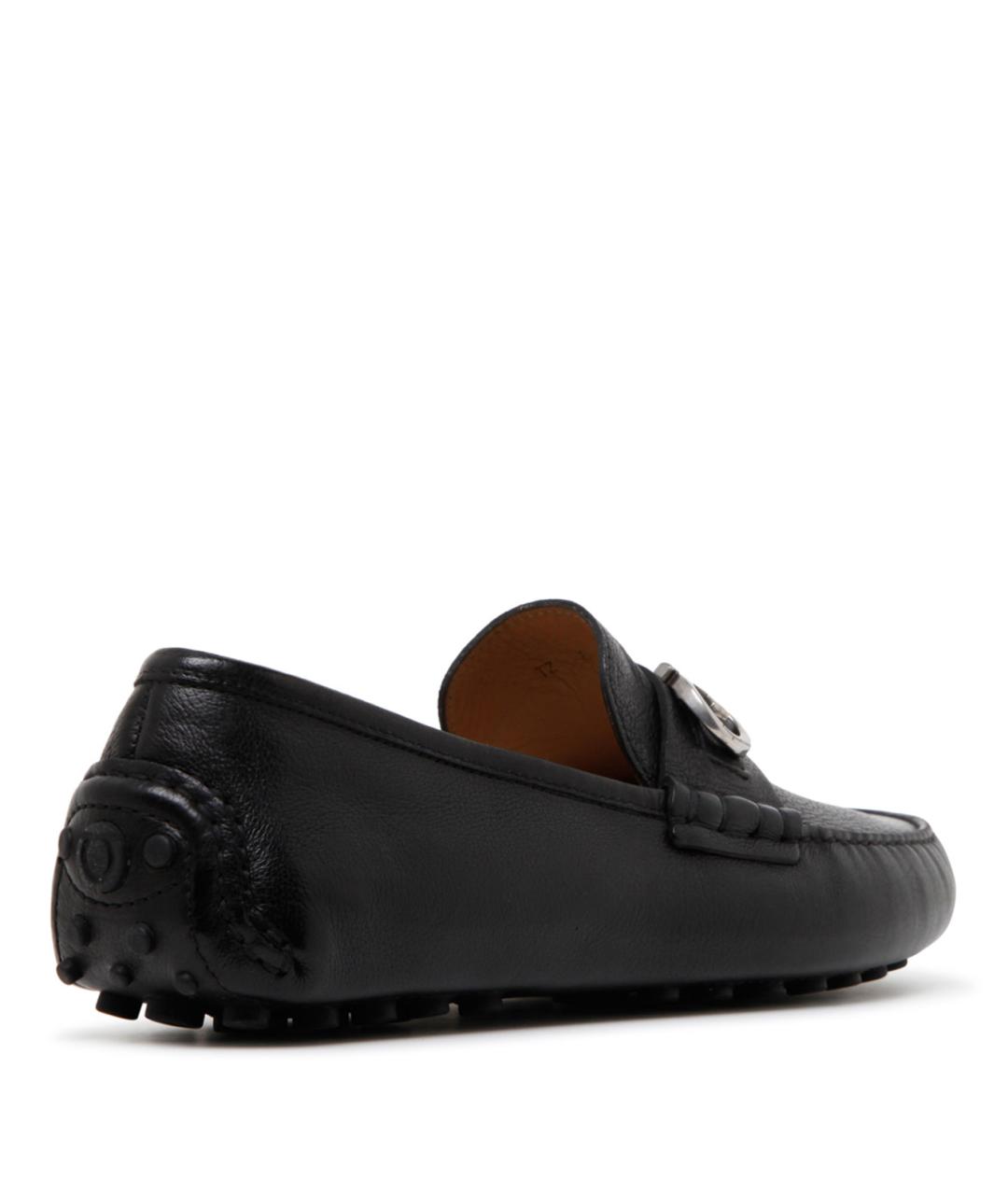 FERRAGAMO Черные кожаные мокасины, фото 3