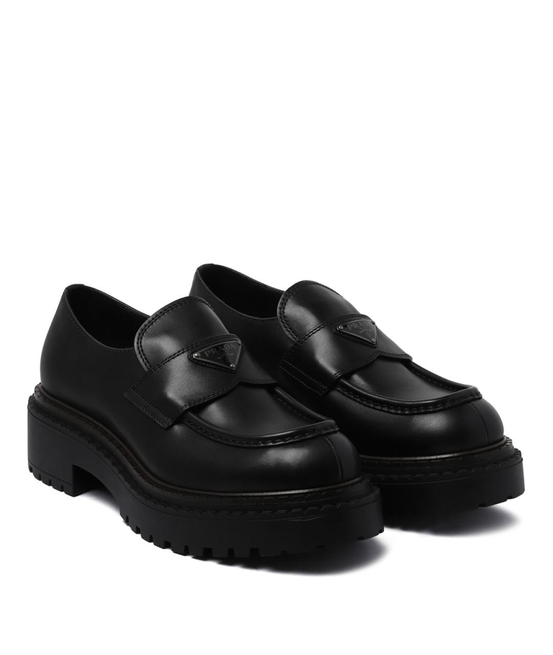 PRADA Черные кожаные лоферы, фото 2