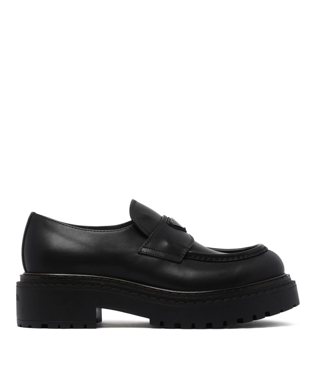 PRADA Черные кожаные лоферы, фото 1