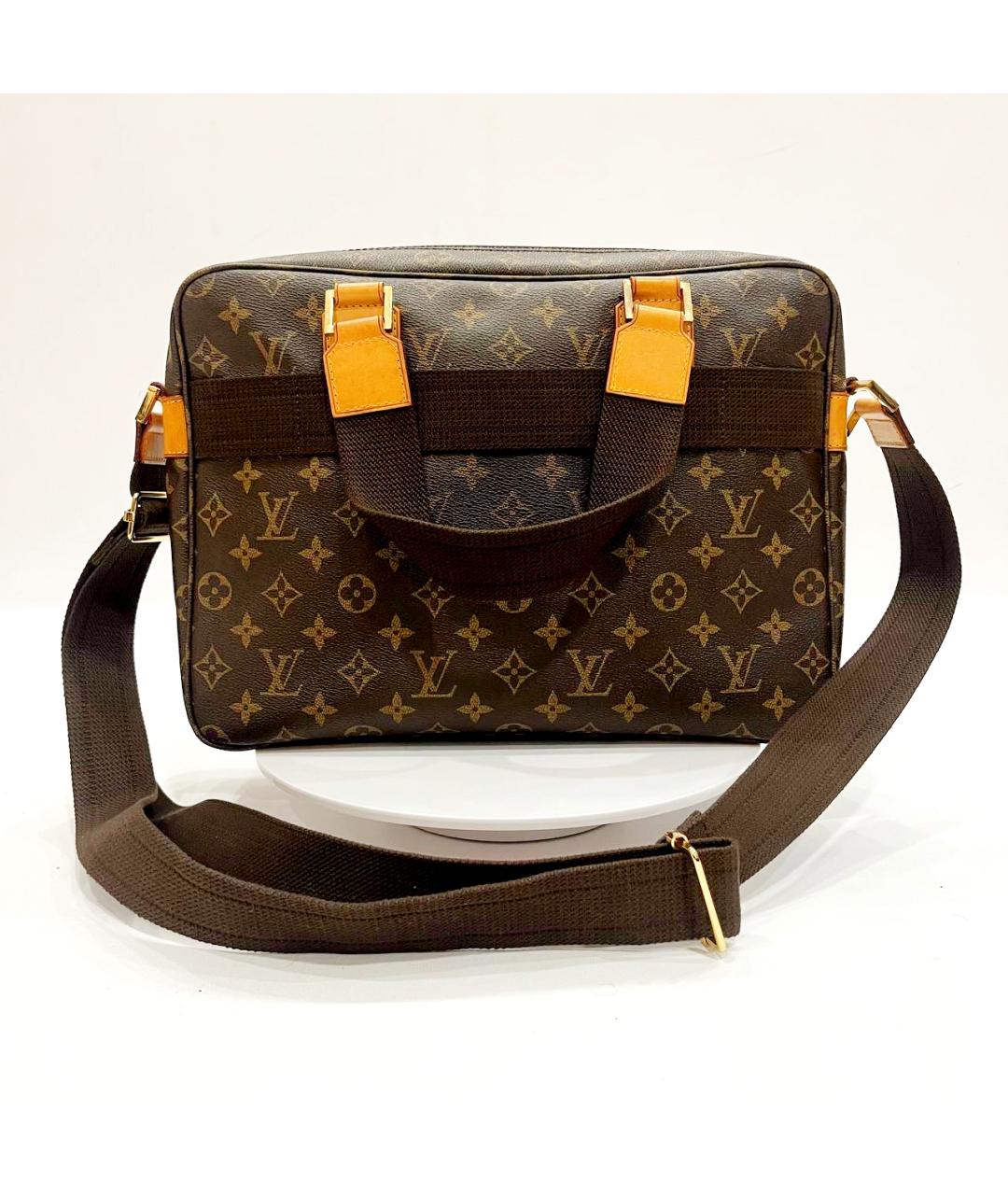 LOUIS VUITTON Коричневый кожаный портфель, фото 3