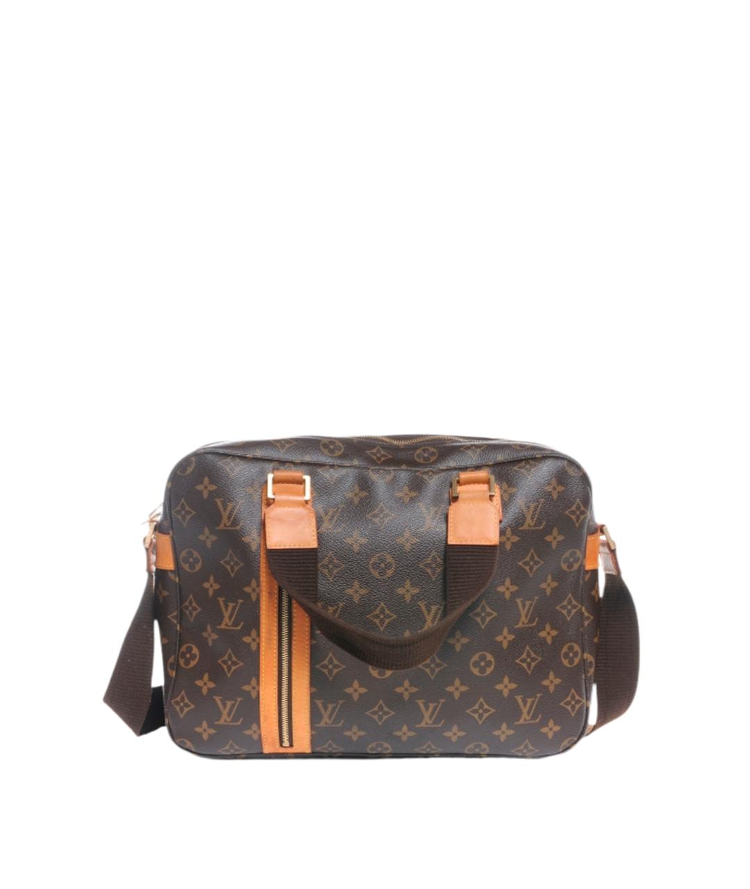 LOUIS VUITTON Коричневый кожаный портфель, фото 10