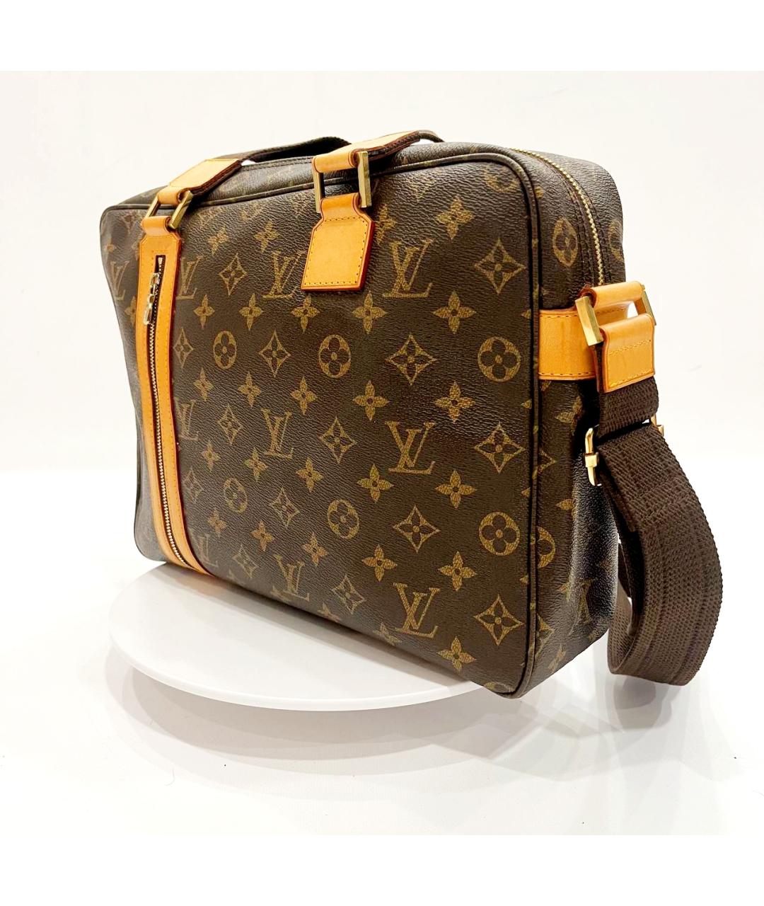 LOUIS VUITTON Коричневый кожаный портфель, фото 4