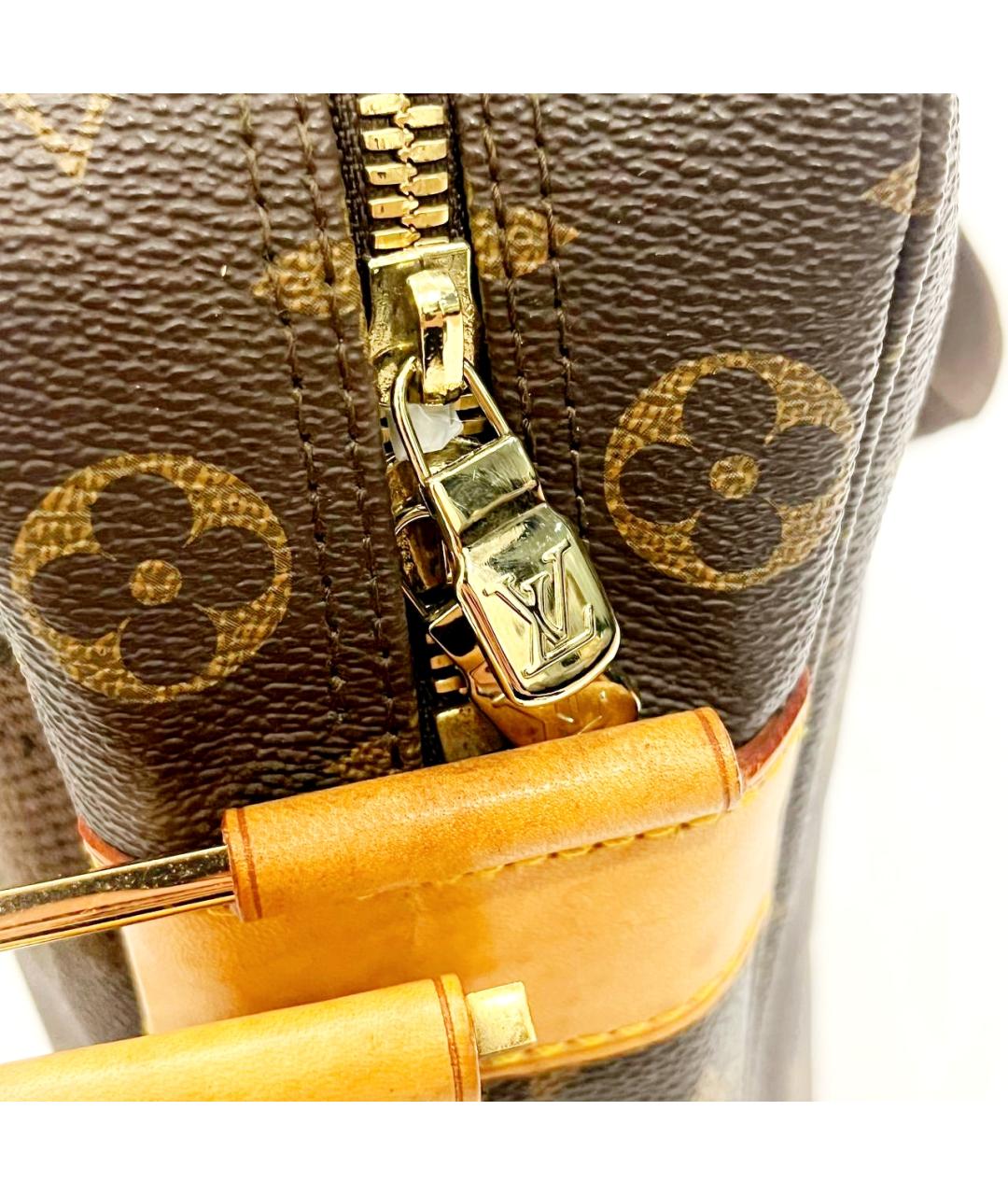 LOUIS VUITTON Коричневый кожаный портфель, фото 7