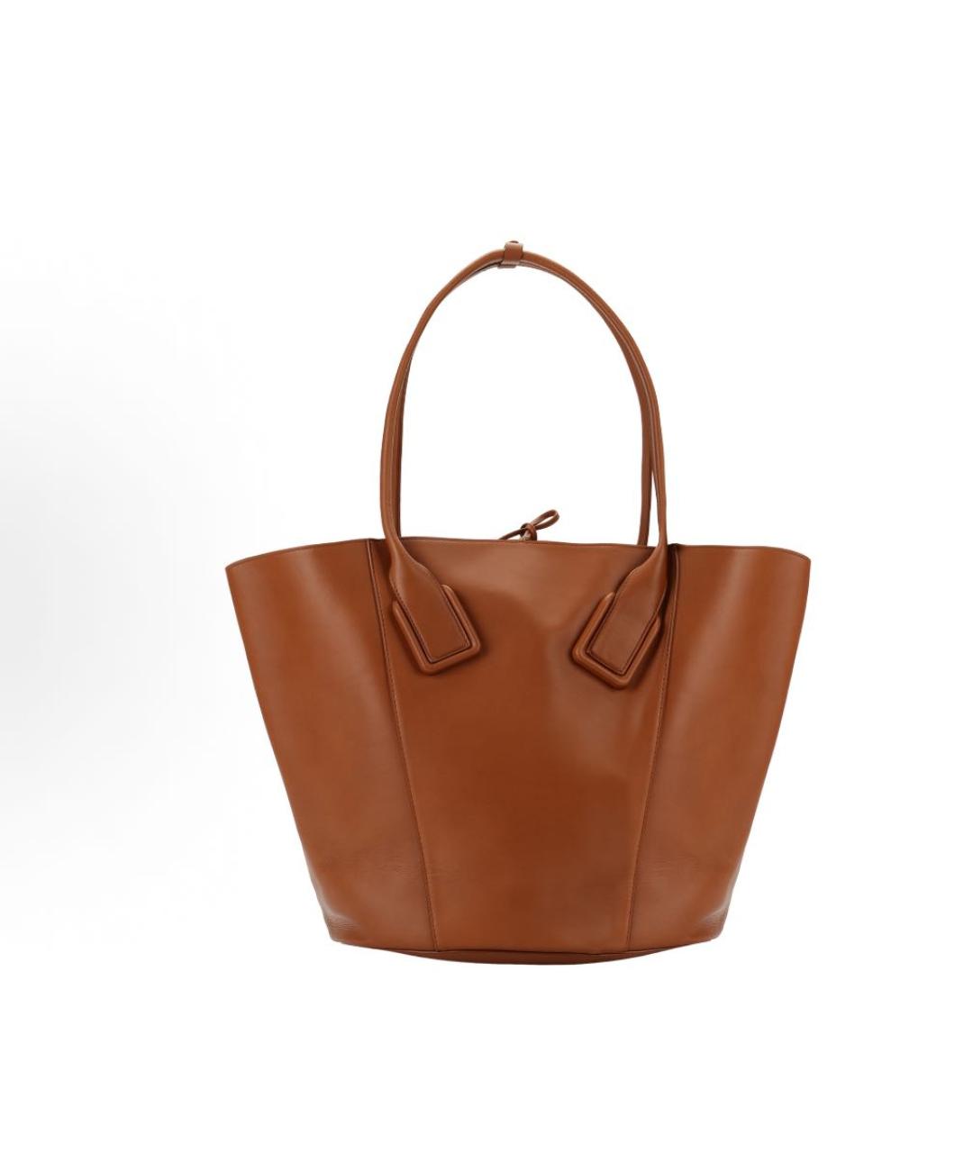 BOTTEGA VENETA Оранжевая кожаная сумка тоут, фото 3