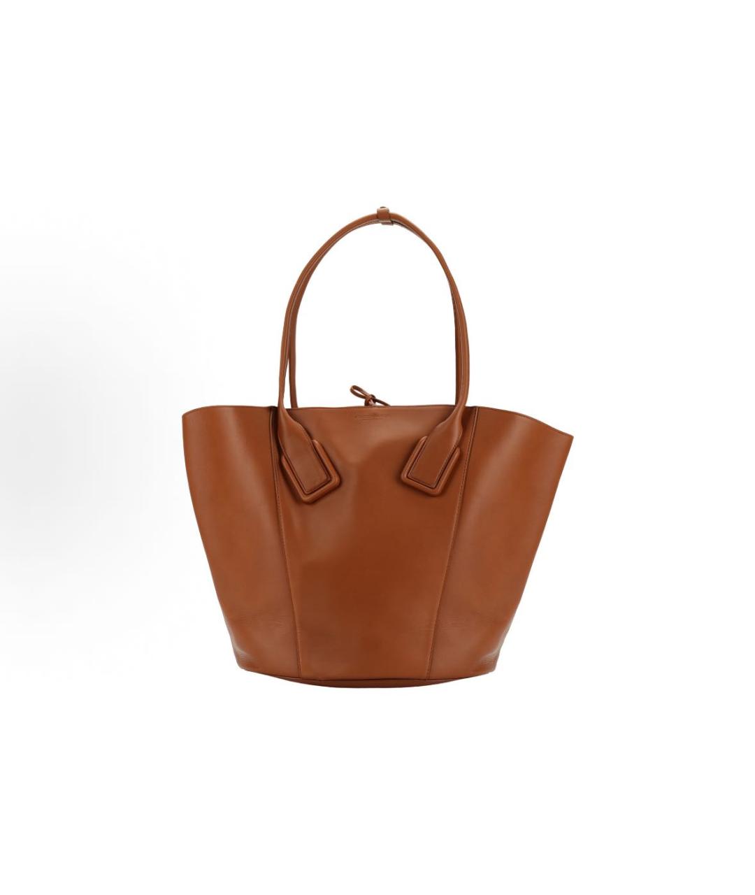 BOTTEGA VENETA Оранжевая кожаная сумка тоут, фото 7