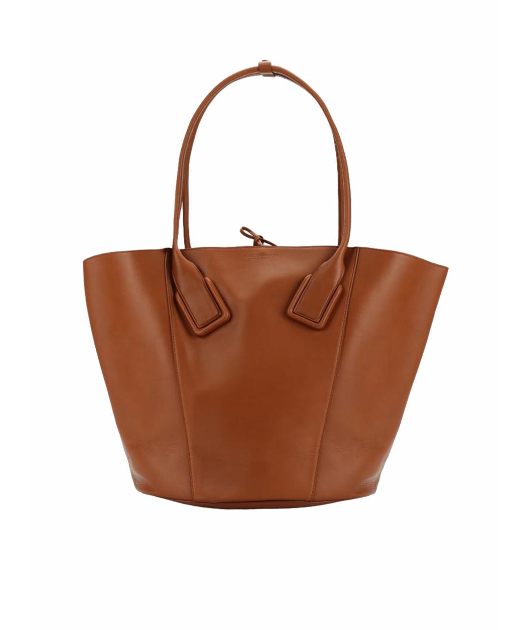 BOTTEGA VENETA Оранжевая кожаная сумка тоут, фото 1
