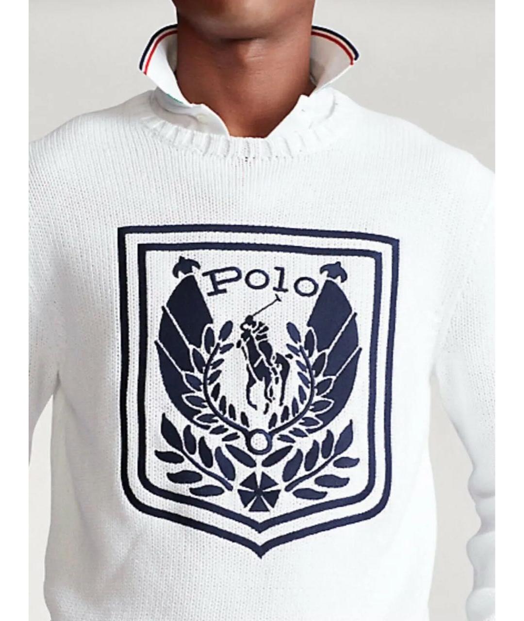POLO RALPH LAUREN Белый хлопковый джемпер / свитер, фото 8