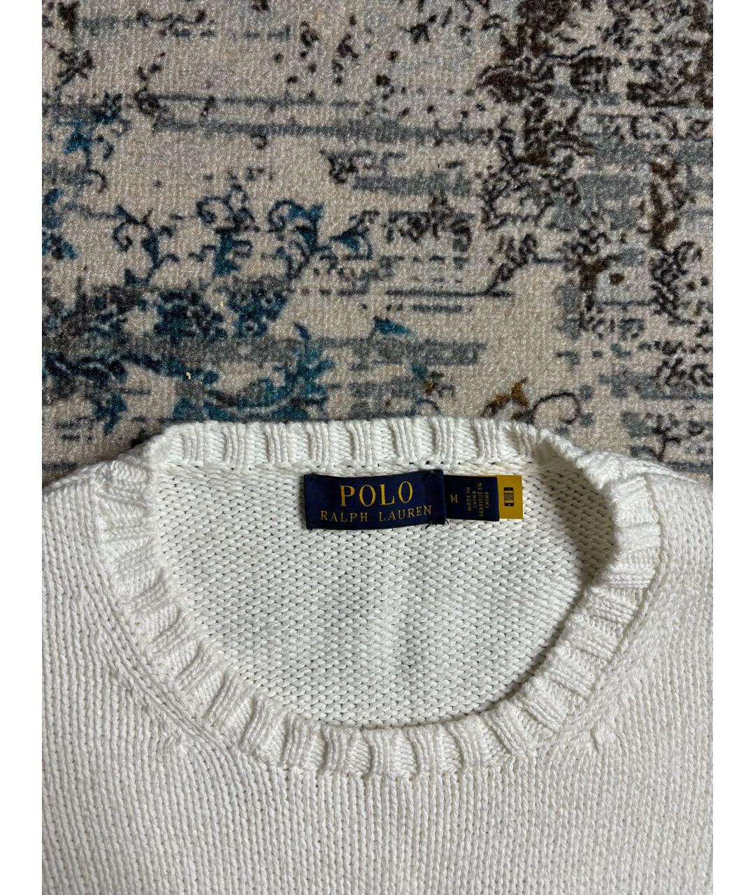 POLO RALPH LAUREN Белый хлопковый джемпер / свитер, фото 3
