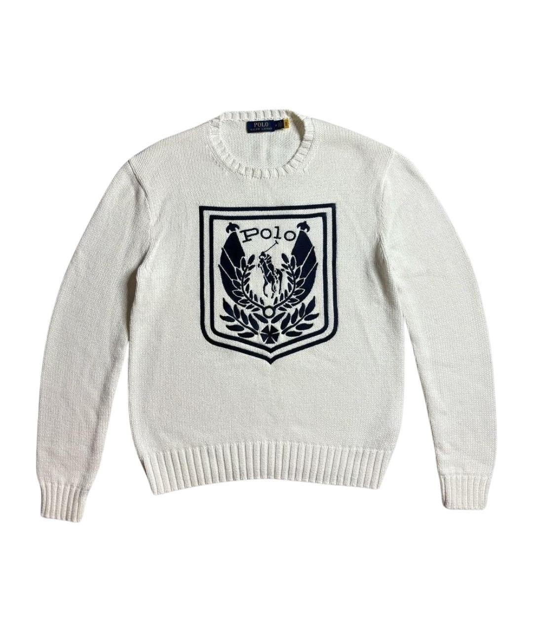 POLO RALPH LAUREN Белый хлопковый джемпер / свитер, фото 1