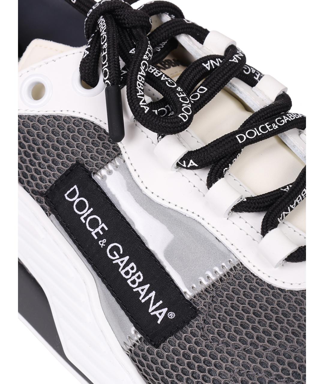 DOLCE&GABBANA Серые синтетические низкие кроссовки / кеды, фото 5