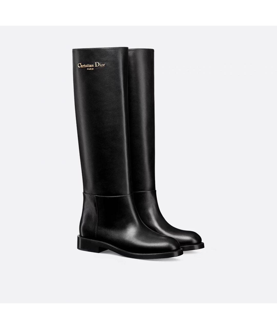 CHRISTIAN DIOR Черные кожаные сапоги, фото 5
