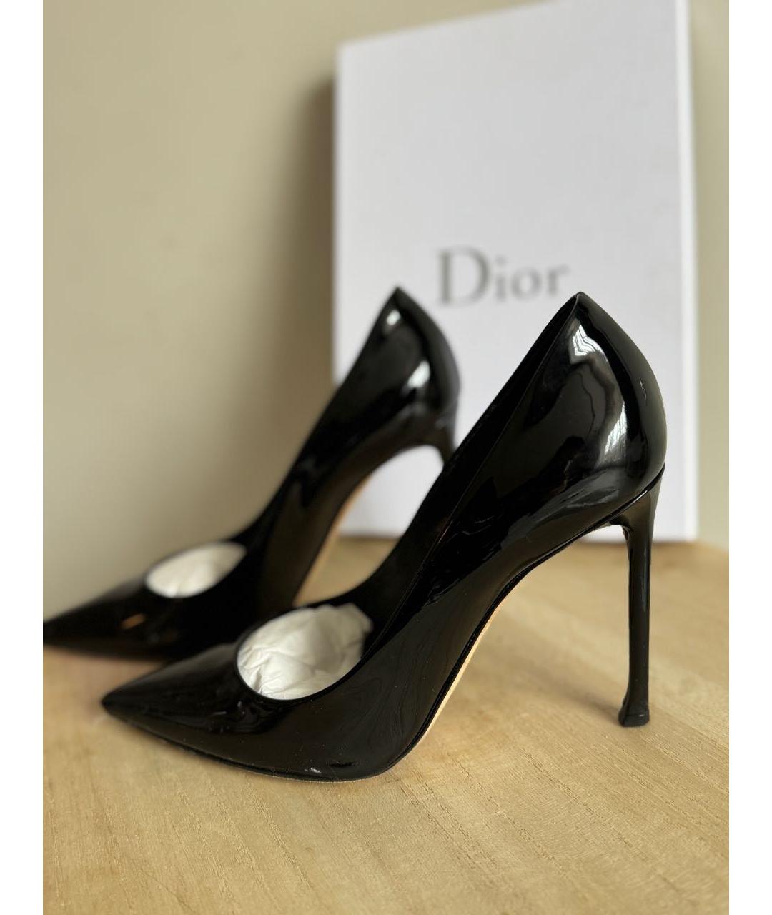 CHRISTIAN DIOR Черные кожаные туфли, фото 5