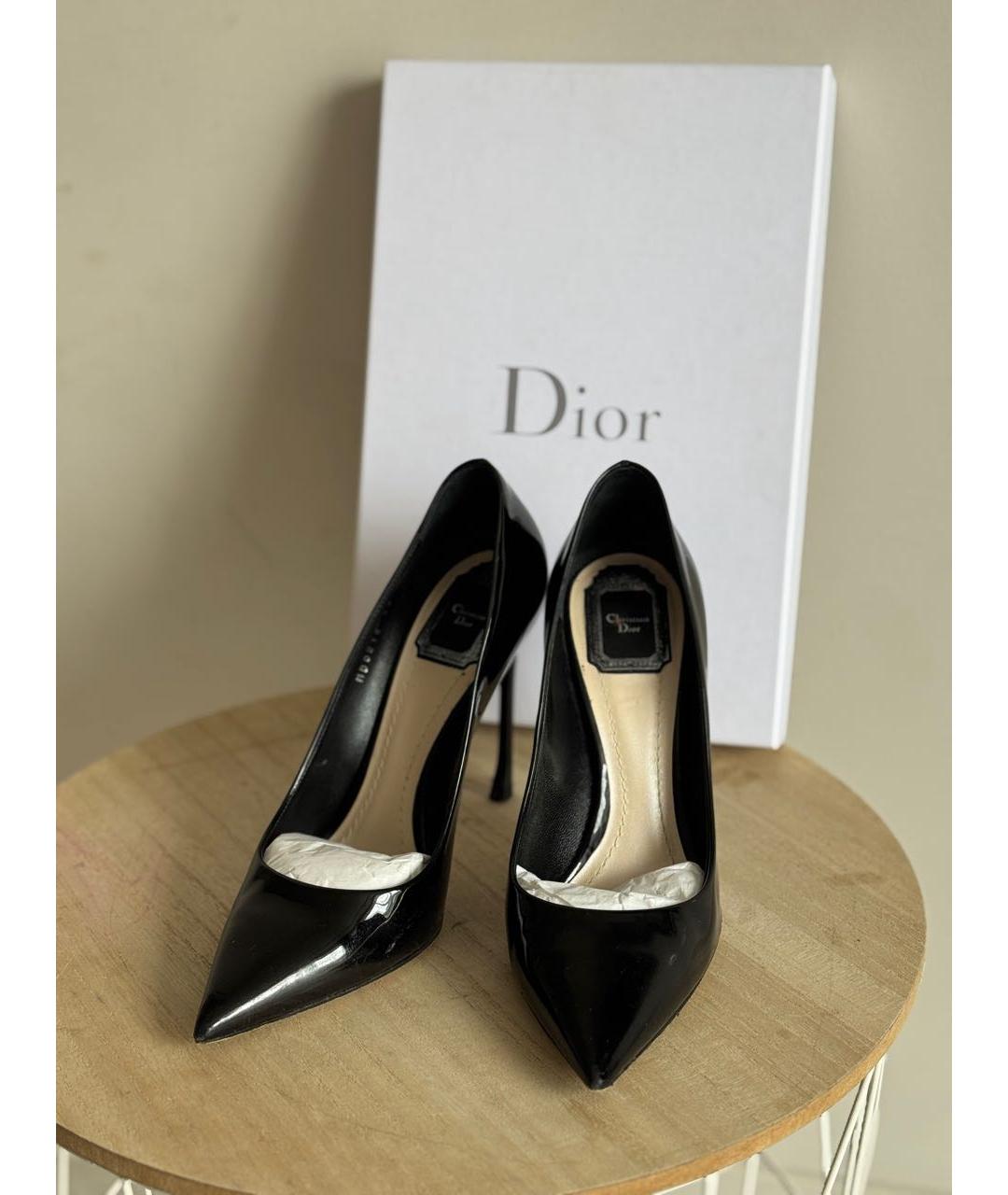CHRISTIAN DIOR Черные кожаные туфли, фото 3