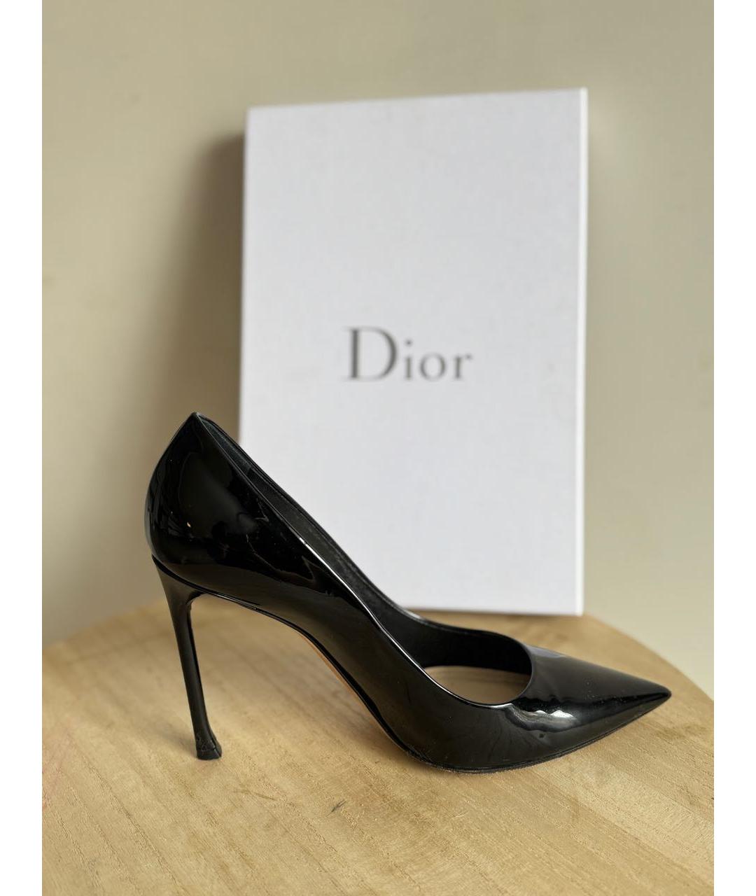 CHRISTIAN DIOR Черные кожаные туфли, фото 6