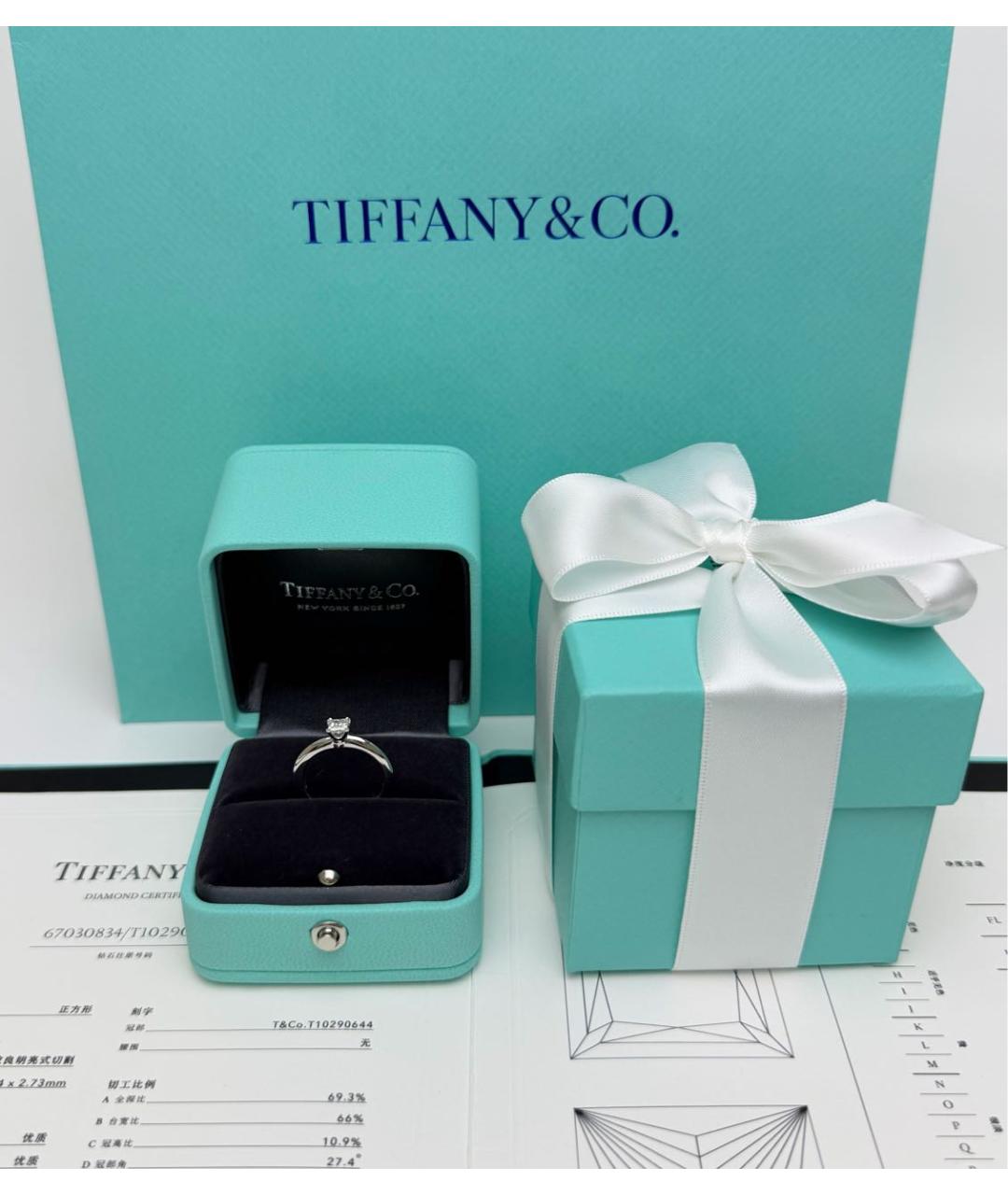 TIFFANY&CO Белое платиновое кольцо, фото 3