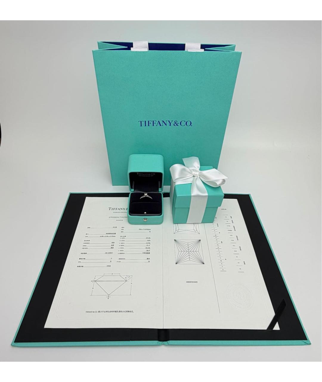 TIFFANY&CO Белое платиновое кольцо, фото 2