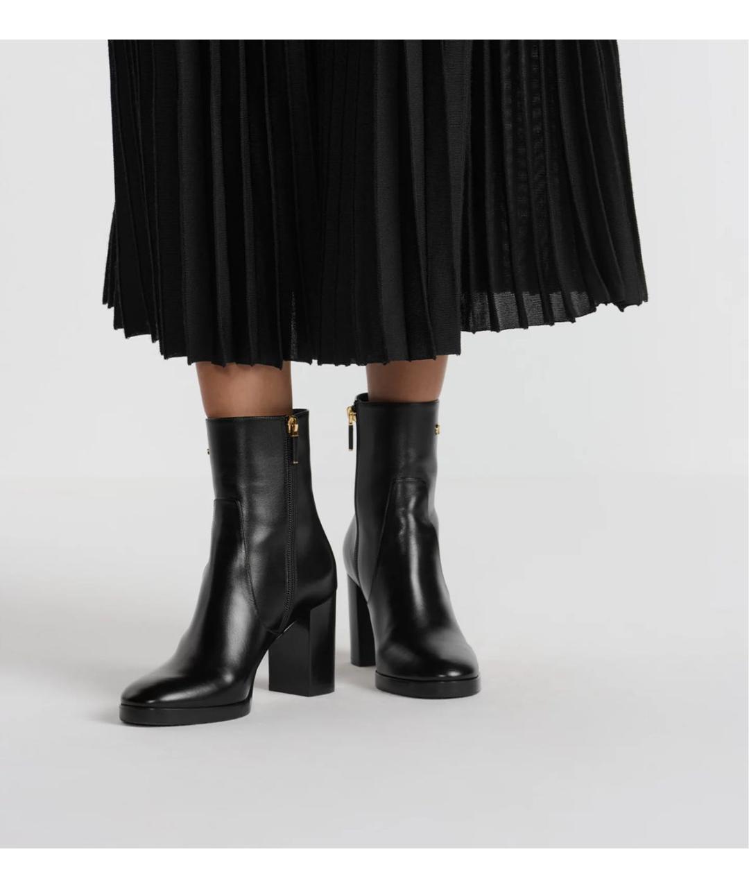 CHRISTIAN DIOR Черные кожаные ботинки, фото 2
