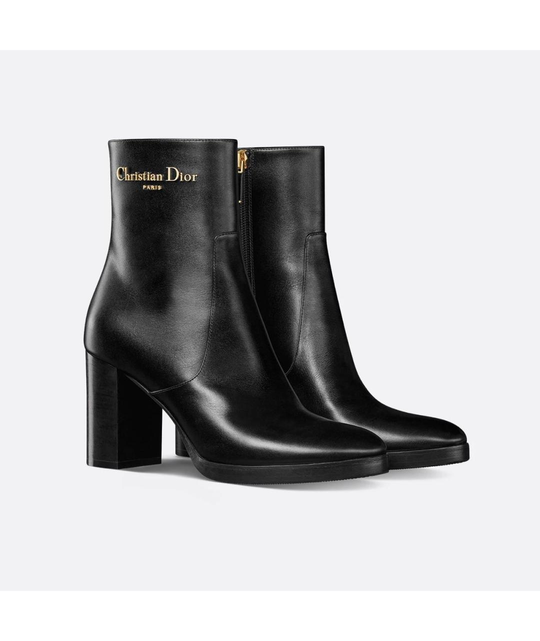 CHRISTIAN DIOR Черные кожаные ботинки, фото 5
