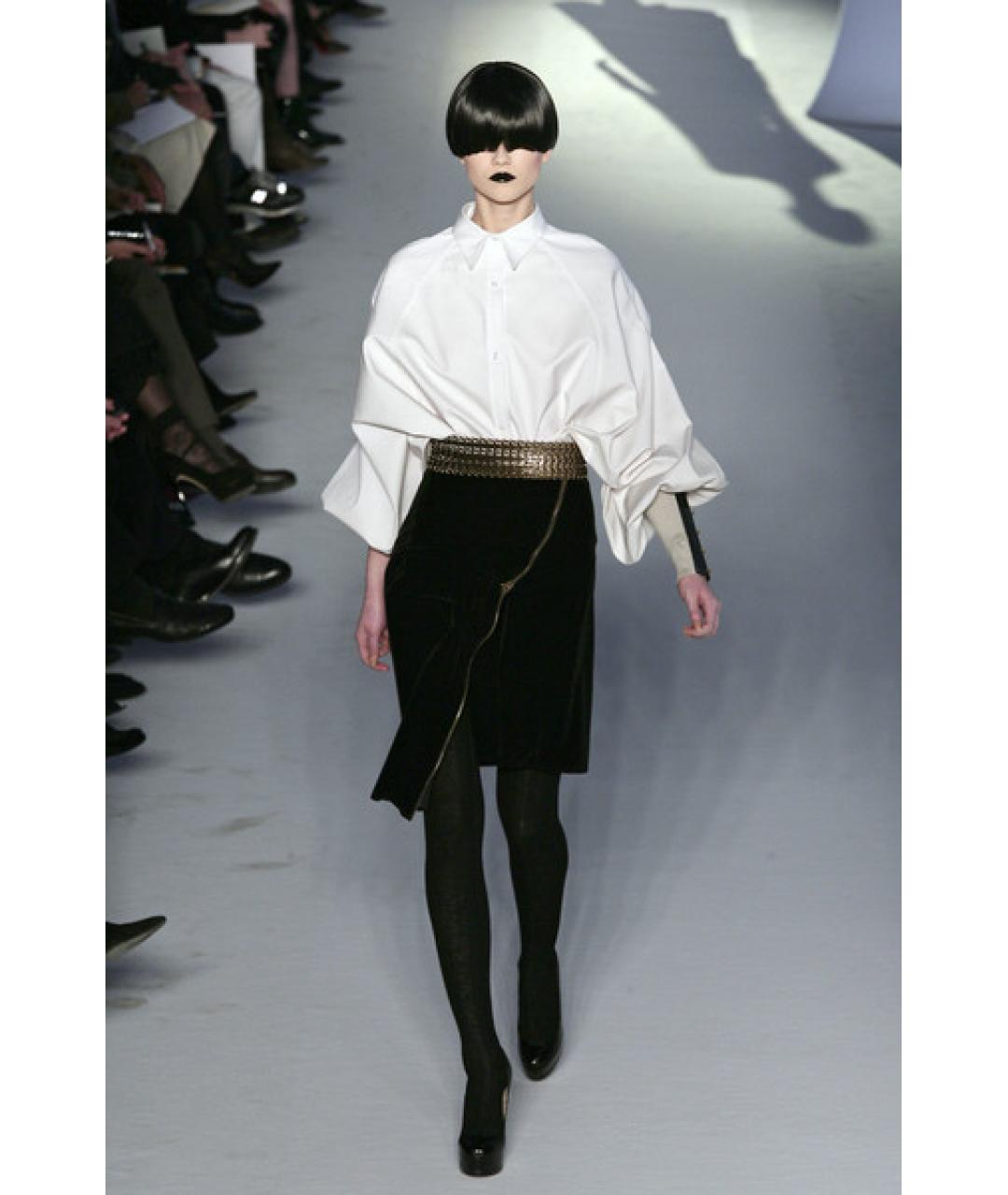 SAINT LAURENT Черная шерстяная юбка миди, фото 2
