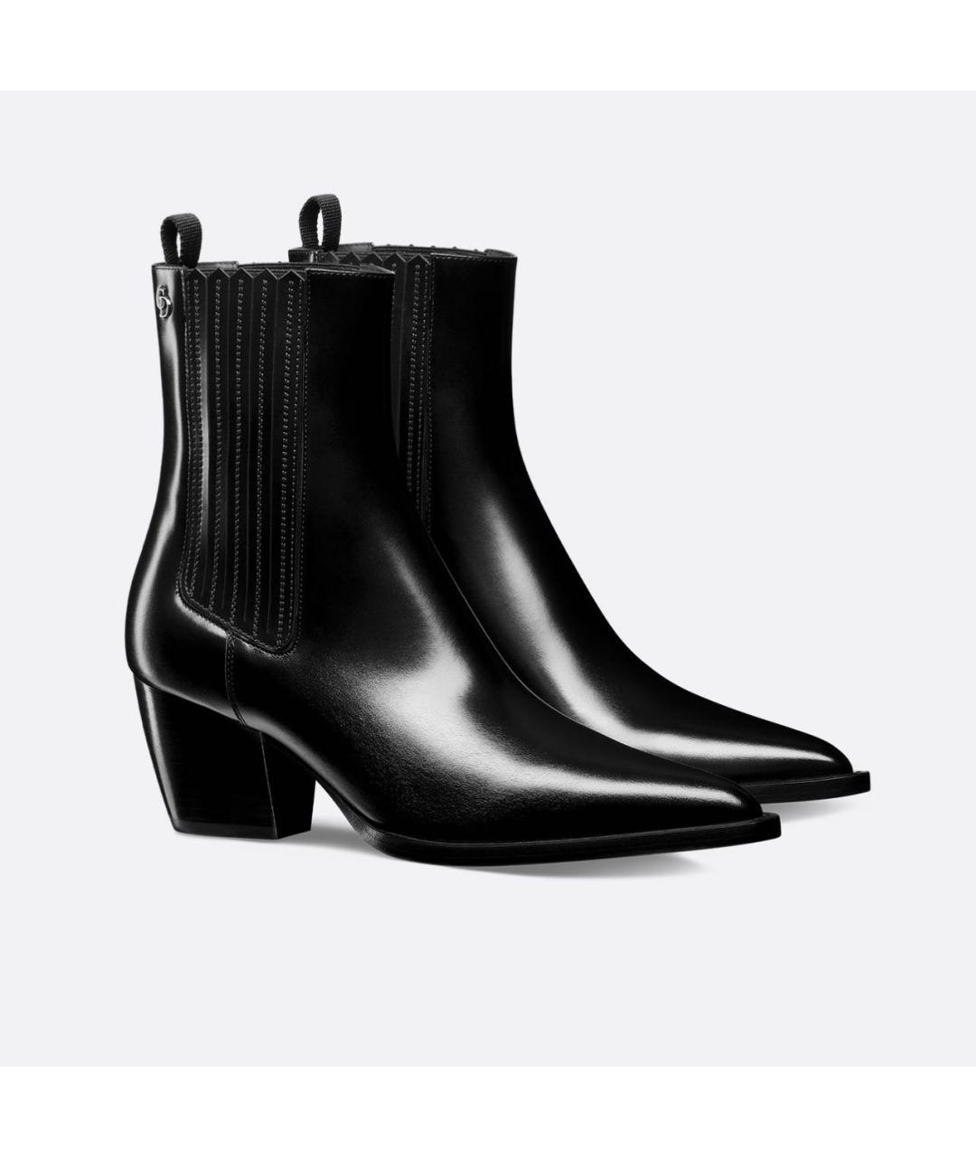 CHRISTIAN DIOR Черные кожаные ботинки, фото 2