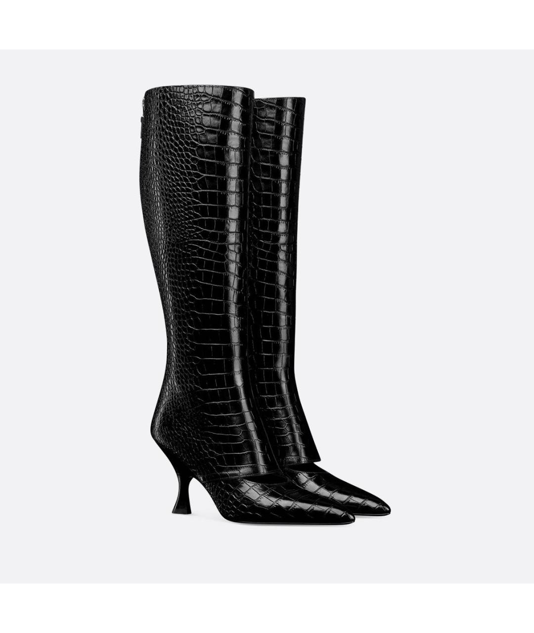 CHRISTIAN DIOR Черные кожаные сапоги, фото 1