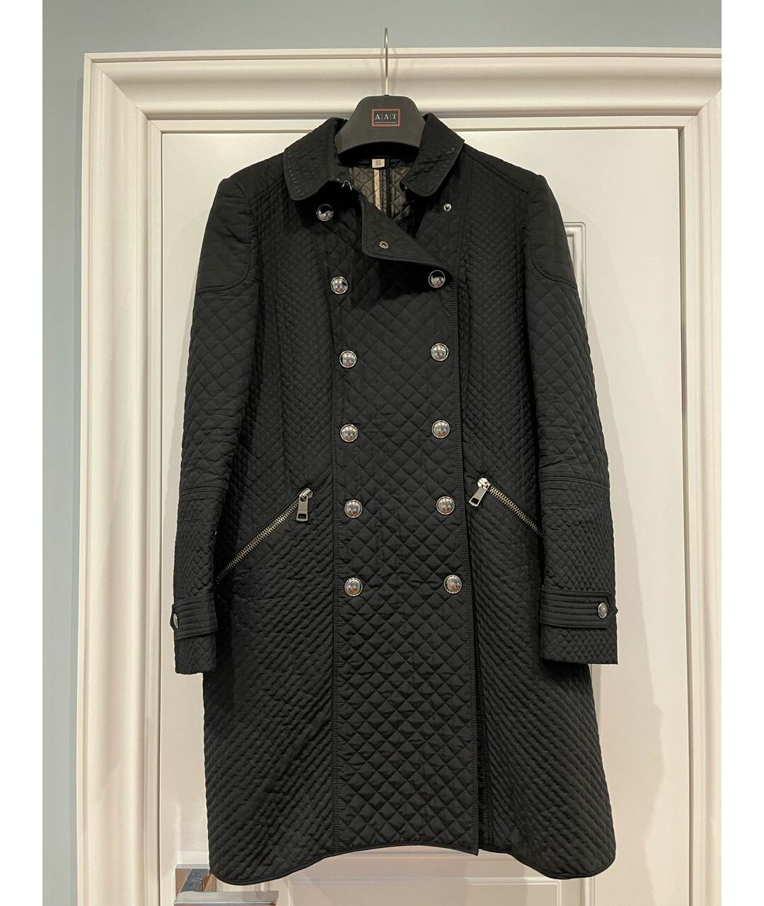 BURBERRY Черное полиэстеровое пальто, фото 5